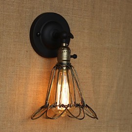 American Industrial-Style Fence Iron Mesh Bronze Decorative Wall Sconce