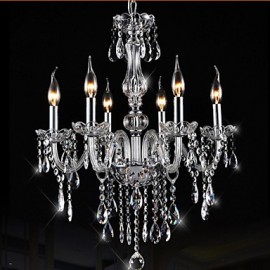 6 Arms Vintage Luxury led Lighting K9 Crystal Chandelier Ceiling Pendant Light