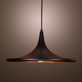 Comtemporary Aluminum Pendant Light with Black Shade