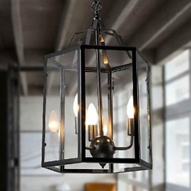 MAX 40W Traditional/Classic / Vintage / Retro / Lantern / Country Mini Style Painting Metal Pendant LightsLiving Room / Bedroom / Dining