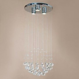 Modern 3 - Light Flush Mount with Crystal Beads