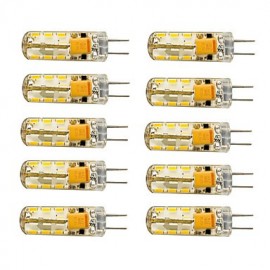 10pcs G4 1.5W 24x3014SMD 120LM 3000K/6000K WarmWhite/Cool White Light LED Corn Bulb(AC/DC10-20V)