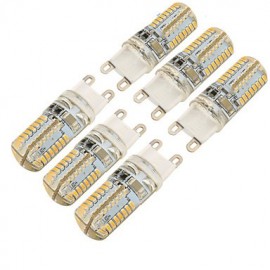 6PCS G9 3W 300lm 3000/6000K 64*SMD3014 LED Corn Crystal Lamp Bead (AC220-240V)- Transparent Silicone