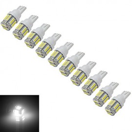 10pcs T10 3W 10X7020SMD 210LM 6000-6500K Cool White LED Car Light (DC 12V)