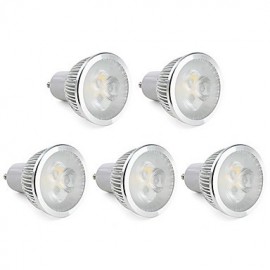 6W GU10 LED Spotlight MR16 3 High Power LED 310 lm Warm White Dimmable AC 220-240 V 5 pcs