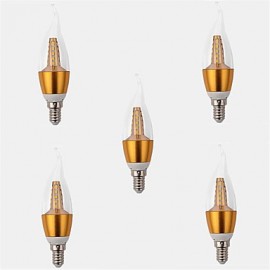 5pcs 5W E14 Warm White Color Starry Sky Led Candle Light SDM2835 Chandelier Lamps (AC220-240V)