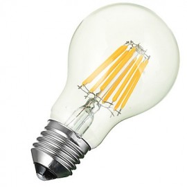 Marsing E27 8W 600lm 3000-6500k Warm/Cool White Globe LED Filament Lamp Bulb - White + Yellow (AC 85~265V)