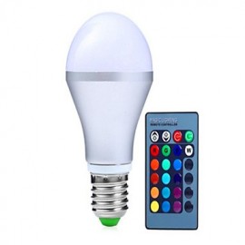 5W AC85-265V E14 / GU10 / E26/E27 / B22 LED Smart Bulbs A60(A19) 1 Integrate LED 350 lm RGB Dimmable / Remote-Controlled / Decorative V 1 pcs