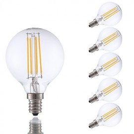 3.5W E12 LED Filament Bulbs G16.5 4 COB 350 lm Warm White Dimmable 120V 6 pcs