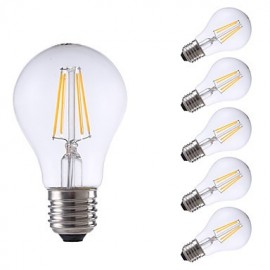 4W E27 LED Filament Bulbs A60 4 COB 400 lm Warm White Decorative 220-240V 6 pcs