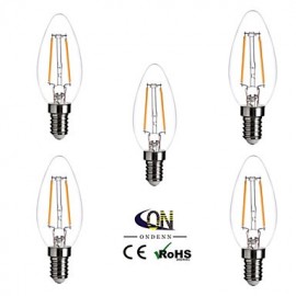 E14 2 W 2 COB 200 LM 2800-3200K K Warm White A Dimmable Candle Bulbs AC 220-240 V