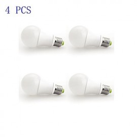 10W E26/E27 LED Globe Bulbs A60(A19) 1 COB 1380 lm Cool White Dimmable AC 220-240 V 4 pcs