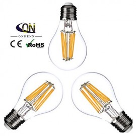 3PCS E26/E27 8 W 8 COB 800 LM 2800-3200K K Warm White A Dimmable Globe Bulbs AC 220-240/AC 110-130 V