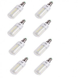 8PCS E14 4W 48*SMD5730 3000K Warm White Light CRI80 LED Corn Bulbs Lamp (110V-120V)