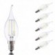 2W E14 LED Filament Bulbs B35L 2 COB 250 lm Warm White / Cool White AC 220-240 V 6 pcs