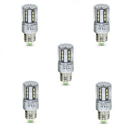 5pcs Lampada LED Lamp 5W E27 Aluminum LED Corn Lights 24SMD 5736 600lm Warm/Cool White Decorative (AC85-265V)