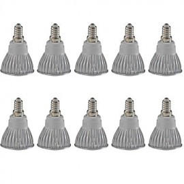 3W E14 LED Spotlight MR16 1 COB 380LM lm Warm White / Cool White Dimmable / Decorative AC 220-240 / AC 110-130 V 10 pcs