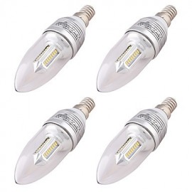 4PCS E14 3W 250lm 3000K 32 x SMD3014 Warm White LED Candle Lamp (AC 85265V)