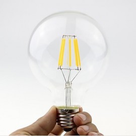 1PCS 6W E27/B22 LED Filament Bulbs G95 6 COB 600 lm Warm White Dimmable AC 220-240 or AC 110-130 V