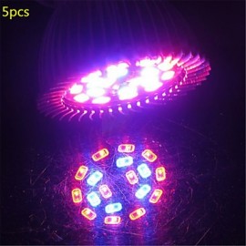 5pcs 5W E27 18XSMD5730 200LM 12Red+6Blue Full spectrum LED Grow Lights(85-265V)