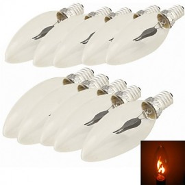 10PCS E14 1.5W 1-LED 120LM High Power Flame-Shaped Led Globe Bulb Lamp(AC 220V-240V)