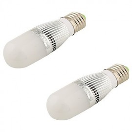 2PCS E27 5W 480Lm 3000K Warm White Light LED Corn Lamp - Silver + White (AC 110~130V) /(AC220-240)