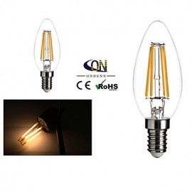 E14 4 W 4 COB 400 LM 2800-3200K K Warm White A Dimmable Candle Bulbs AC 220-240 V