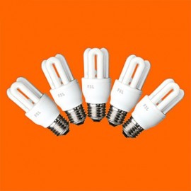 5 pcs E26/E27 T3 3U 8W 300LM 6500K Cool White Light CFL Bulbs (AC220V)