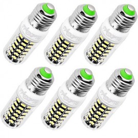 6PCS High Luminous E27 E14 220V 64*SMD5733 LED Corn Bulb 7W Spotlight LED Lamp Candle Light