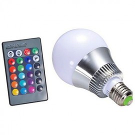 5W E27 RGB LED Bulb Light AC85-265V Remote Control Lamp