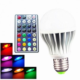 1pcs E26/E27 /B22 9W 3pcs High Power LED 550LM RGB A60 Dimmable /Remote-Controlled Globe Bulb AC110-240V