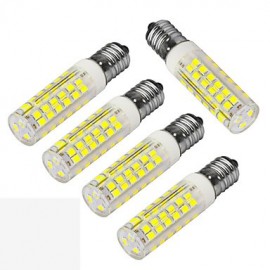 5pcs/lot E14 5W LED Corn Bulb Warm White/ Cool white 480lm 75-2835 SMD (AC 220V)