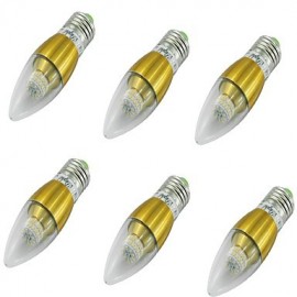 6PCS E27 5W 50xSMD3014 500LM 36000K White LED Candle Bulbs AC85-265