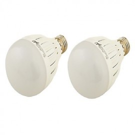 E27 7W 650lm 3000K/6000K 14xSMD5730 Warm White/White LED Bulb Lamp(85-265V)/2PCS