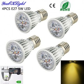 4PCS E27 5W 450lm 3000K Warm White Light 5-High Power LED Spotlight-AC110-120V /220-240V