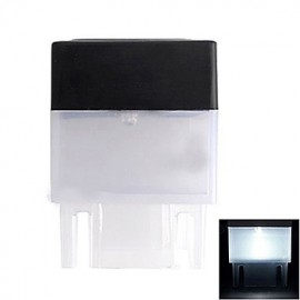 1-LED White Light LED Solar Light Square Deck Fence Mount Post Light