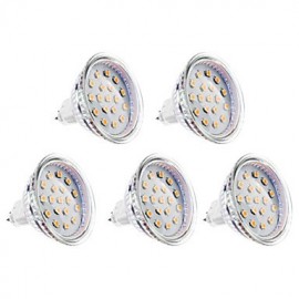 4W GU5.3(MR16) LED Spotlight MR16 15 SMD 2835 300 lm Warm White DC 12 / AC 12 V 5 pcs