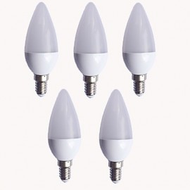 5W E14 LED Candle Lights C37 10 SMD 2835 450 lm Warm White Cool White AC 220-240 V 5 pcs