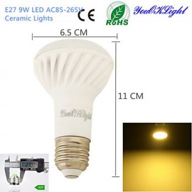 1PCS E27 9W 800lm 3500K Warm Light 18-SMD5730 LED High quality Ceramic Spot Lights (AC 85-265V)