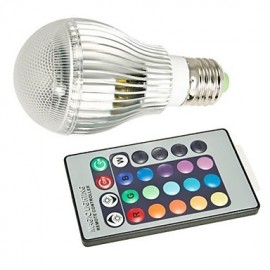 E27 85V-265V 400-550Lm 9W RGB Remote Control LED Colorful Bulbs