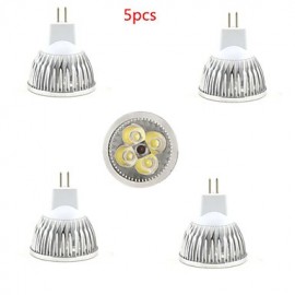 5pcs 4W MR16 450LM Warm/Cool White Color Light LED Spot Lights(12V)