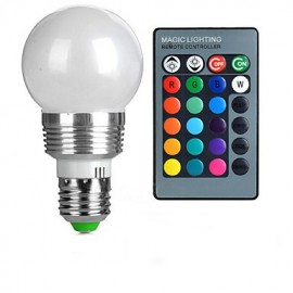 E27 85V-265V 100-200Lm 3W RGB Remote Control LED Colorful Bulbs