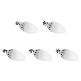 5W E14 LED Candle Lights 15 SMD 2835 450 lm Warm White AC 85-265 V 5 pcs