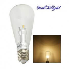 1PCS New Approval E27 6W 500LM 3000K Warm White Edison LED Globe Bulbs (85-265v)