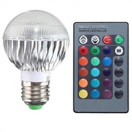 E27 85V-265V 100-200Lm 3W RGB Remote Control LED Colorful Bulbs