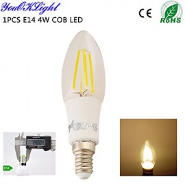 1PCS E14 4xCOB 4W Warm White High quality Edison Filament chandelier Candle LED Light AC110-120V/220-240V