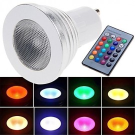 3W E26/E27 LED Spotlight 1 High Power LED 180 lm RGB Remote-Controlled AC 85-265 V