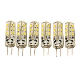 6PCS G4 1.5W 24*SMD3014 90LM Warm White Cool White LED Corn Bulbs(DC12V)