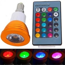 3W E14 LED Spotlight 1 High Power LED 180 lm RGB Remote-Controlled AC 85-265 V