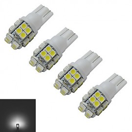 4pcs T10 1.2W 20X3528SMD 85LM 6000-6500K Cool White Inverted Side Wedge Light LED Car Lights (DC 12V)